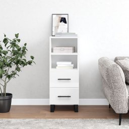 Servanta, alb extralucios, 34,5x34x90 cm, lemn compozit GartenMobel Dekor