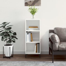 Servanta, alb extralucios, 34,5x32,5x90 cm, lemn compozit GartenMobel Dekor