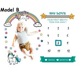 Paturica Milestone plusata pentru fotografii memorabile Curcubeu Model B Drool