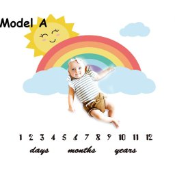 Paturica Milestone plusata pentru fotografii memorabile Curcubeu Model A Drool