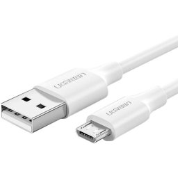 Cablu incarcare/transfer UGREEN US289, USB/Micro-USB, Quick Charge 3.0, 2.4A, 50cm, Alb