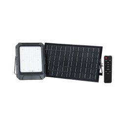 Proiector solar LED 15W 3,7V IP65 4000K negru + telecomandă