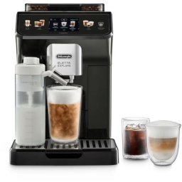 Espressor automat De’Longhi Eletta Explore ECAM 450.65.G, 2 Carafe cu tehnologie LatteCrema (Hot & Cool), Tehnologie de extractie la rece, Rasnita cu tehnologie Bean Adapt, Coffee Link App, 1450W, 19 bar, 1.8 l, Gri inchis