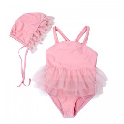 Costum de baie Roz cu caciulita Drool (Varsta: 2-3 ani)