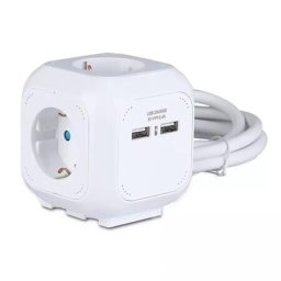 Prelungitor PRELUNGITOR CUBIC 3X1.5MM 1.4M 4 CAI 16A + 2 USB 2.1A