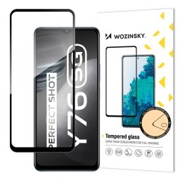 Tempered Glass Full Glue Super Tough Screen Protector Full Coveraged with Frame Case Friendly for Vivo Y76 5G / Y76s / Y74s black