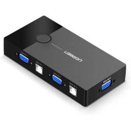 Switch KVM UGREEN Adaptor video VGA cu 2 porturi 2 în 1 (negru)