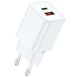 Incarcator de retea LEMIRDPGT25WA GaN Dual Port 1x Type-C,1x USB-A, 25W, EU Plug, Alb