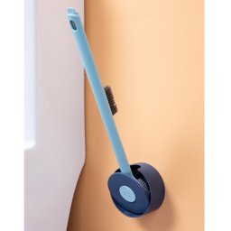 Perie WC cu suport perete din pvc, 2 piese, Wei