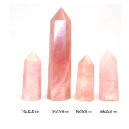 Obelisc Cuart Roz Mineral Natural 1 Varf - 1 Buc