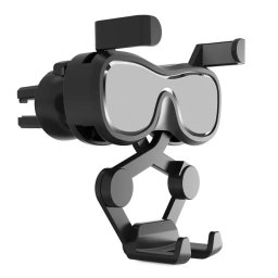 Suport auto gravitational YC06 pentru telefon cu odorizant integrat, prindere ventilatie, culoare silver