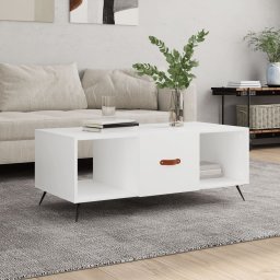 Masuta de cafea, alb, 102x50x40 cm, lemn compozit GartenMobel Dekor