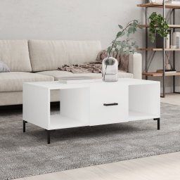 Masuta de cafea, alb, 102x50x40 cm, lemn compozit GartenMobel Dekor