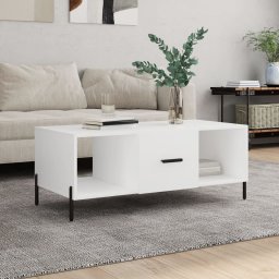 Masuta de cafea, alb, 102x50x40 cm, lemn compozit GartenMobel Dekor