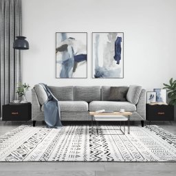 Masute de cafea, 2 buc., negru, 50x50x40 cm, lemn compozit GartenMobel Dekor