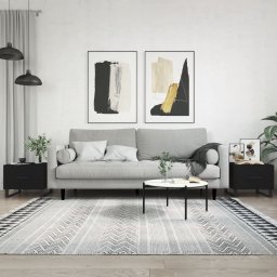Masute de cafea, 2 buc., negru, 50x50x40 cm, lemn compozit GartenMobel Dekor