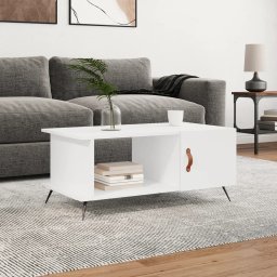 Masuta de cafea, alb, 90x50x40 cm, lemn prelucrat GartenMobel Dekor