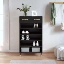 Pantofar, negru, 60x35x105 cm, lemn compozit GartenMobel Dekor