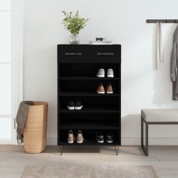 Pantofar, negru, 60x35x105 cm, lemn compozit GartenMobel Dekor