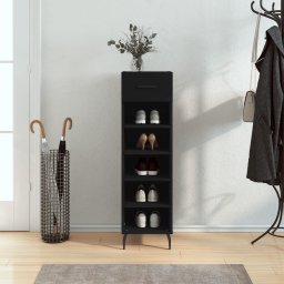 Pantofar, negru, 30x35x105 cm, lemn compozit GartenMobel Dekor