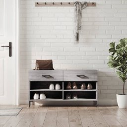 Banca de pantofi, gri sonoma, 102x35x55 cm, lemn prelucrat GartenMobel Dekor