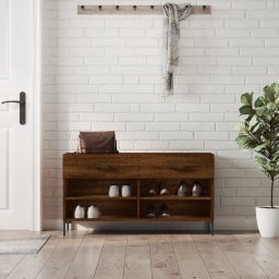 Banca de pantofi, stejar maro, 102x35x55 cm, lemn prelucrat GartenMobel Dekor
