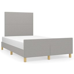 Cadru de pat cu tablie, gri deschis, 120x190cm, material textil GartenMobel Dekor