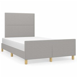 Cadru de pat cu tablie, gri deschis, 120x190cm, material textil GartenMobel Dekor