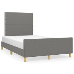 Cadru de pat cu tablie, gri închis, 120x190 cm, material textil GartenMobel Dekor
