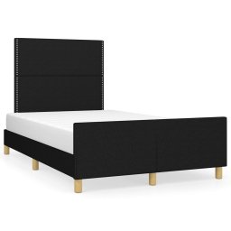 Cadru de pat cu tablie, negru, 120x190 cm, material textil GartenMobel Dekor