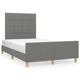 Cadru de pat cu tablie, gri închis, 120x190 cm, material textil GartenMobel Dekor
