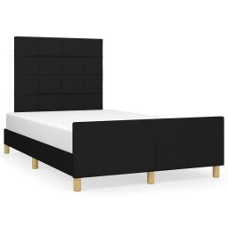 Cadru de pat cu tablie, negru, 120x190 cm, material textil GartenMobel Dekor