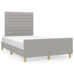 Cadru de pat cu tablie, gri deschis, 120x190cm, material textil GartenMobel Dekor