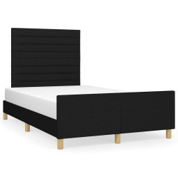 Cadru de pat cu tablie, negru, 120x190 cm, material textil GartenMobel Dekor