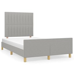 Cadru de pat cu tablie, gri deschis, 120x190cm, material textil GartenMobel Dekor