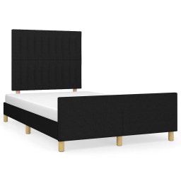 Cadru de pat cu tablie, negru, 120x190 cm, material textil GartenMobel Dekor