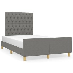 Cadru de pat cu tablie, gri închis, 120x190 cm, material textil GartenMobel Dekor