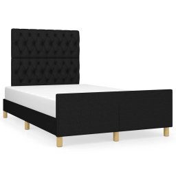 Cadru de pat cu tablie, negru, 120x190 cm, material textil GartenMobel Dekor