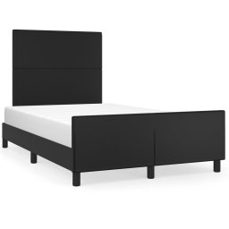 Cadru de pat cu tablie, negru, 120x190 cm, piele ecologica GartenMobel Dekor