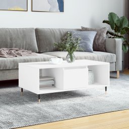 Masuta de cafea, alb, 90x50x36,5 cm, lemn prelucrat GartenMobel Dekor