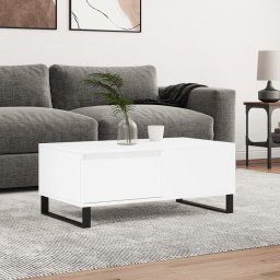 Masuta de cafea, alb, 90x50x36,5 cm, lemn prelucrat GartenMobel Dekor
