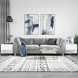 Masute de cafea, 2 buc., alb, 50x46x50 cm, lemn compozit GartenMobel Dekor