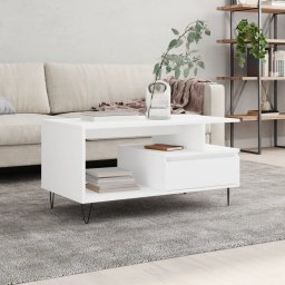 Masuta de cafea, alb, 90x49x45 cm, lemn prelucrat GartenMobel Dekor