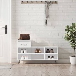 Pantofar, alb extralucios, 102x36x60 cm, lemn compozit GartenMobel Dekor