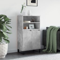 Dulap înalt, gri beton, 60x36x110 cm, lemn compozit GartenMobel Dekor