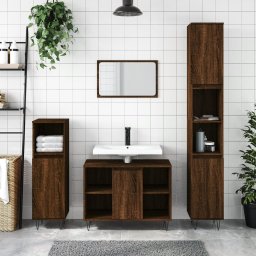Dulap de baie, stejar maro, 30x30x100 cm, lemn prelucrat GartenMobel Dekor