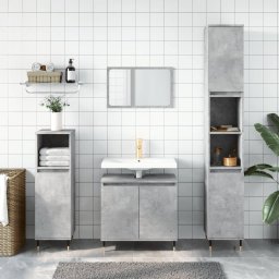 Dulap de baie, gri beton, 58x33x60 cm, lemn prelucrat GartenMobel Dekor