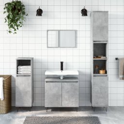 Dulap de baie, gri beton, 58x33x60 cm, lemn prelucrat GartenMobel Dekor