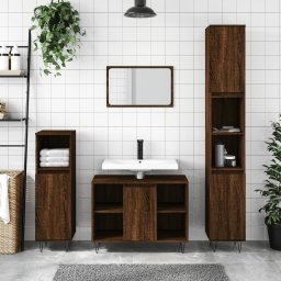 Dulap pentru baie, stejar maro, 80x33x60 cm, lemn compozit GartenMobel Dekor