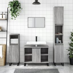 Dulap pentru baie, gri sonoma, 80x33x60 cm, lemn compozit GartenMobel Dekor